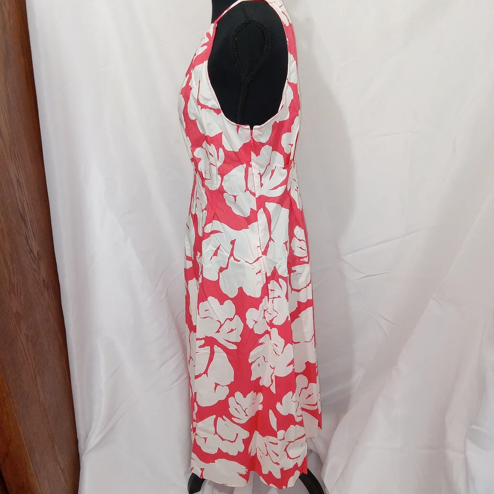 Banana Republic Coral Floral Poplin Halter Midi Dress Size 6 NWT $120 - Picture 5 of 15